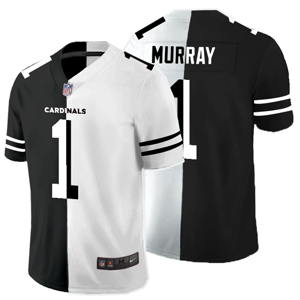 Men's Nike NFL Arizona Cardinals #1 Kyler Murray Black White Peaceful Coexisting Split 2020 Vapor Untouchable Stitched Limited Jersey