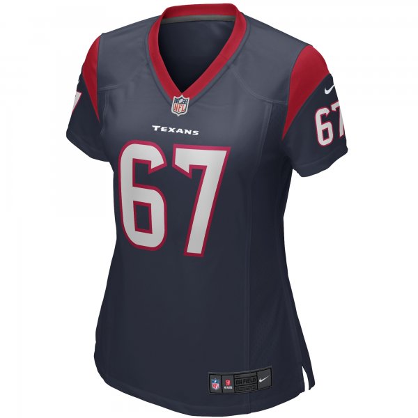 Women's Houston Texans Charlie Heck Nike Navy Game Jersey