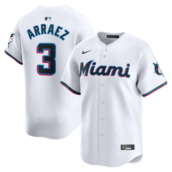 Men's Miami Marlins Luis Arraez Nike White Home Limited Player Jersey