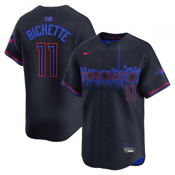 Men's Toronto Blue Jays #11 Bo Bichette Nike Black 2024 City Connect Cool Base Jersey