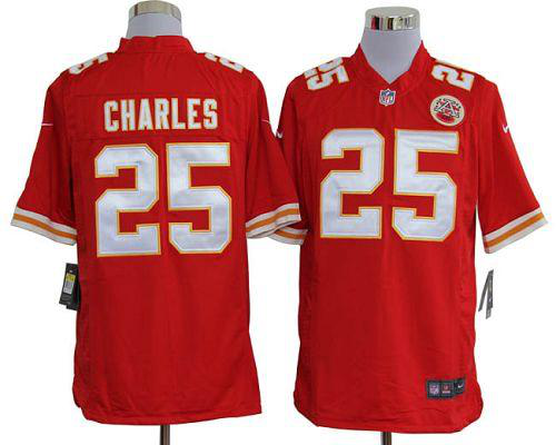 Nike Kansas City Chiefs #25 Jamaal Charles Red Team Color Men's Stitched NFL Game Jersey