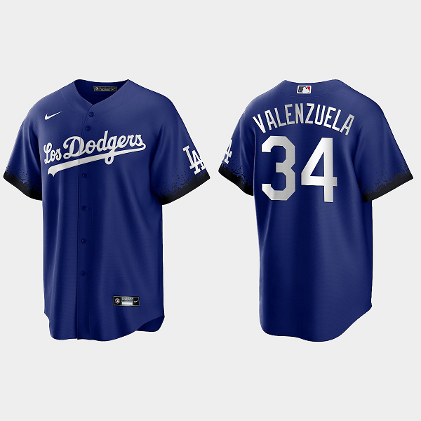 Los Angeles Dodgers Fernando Valenzuela 2021 City Connect Replica Jersey - Royal