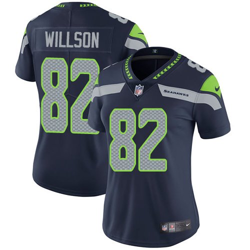 Nike Seattle Seahawks #82 Luke Willson Steel Blue Team Color Women's Stitched NFL Vapor Untouchable Limited Jersey