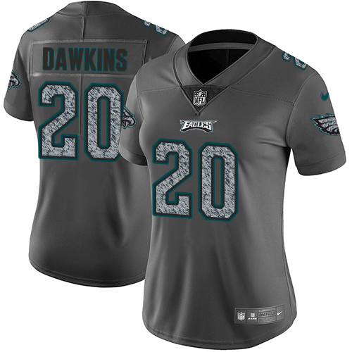 Nike Philadelphia Eagles #20 Brian Dawkins Gray Static Women's Stitched NFL Vapor Untouchable Limited Jersey