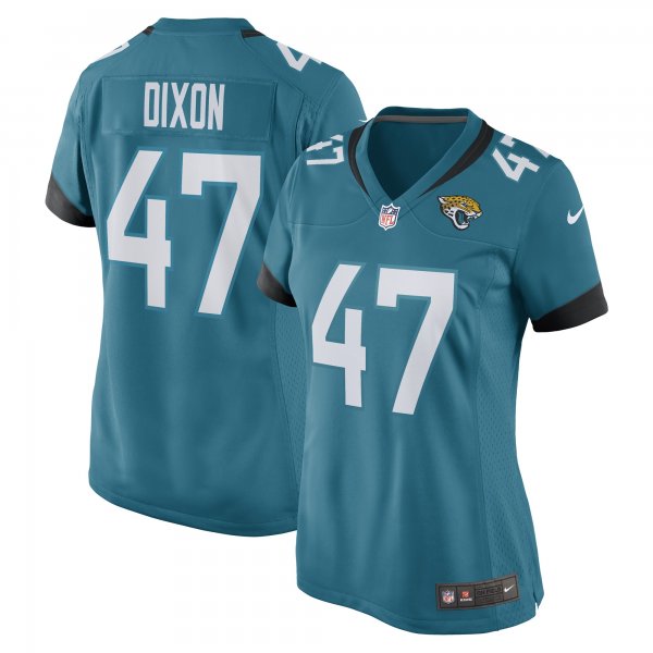 Women's De'Shaan Dixon Jacksonville Jaguars Nike Teal Game Player Jersey