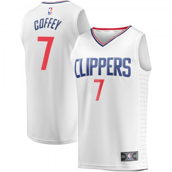 Men's LA Clippers Amir Coffey Fanatics White Fast Break Player Jersey - Association Edition