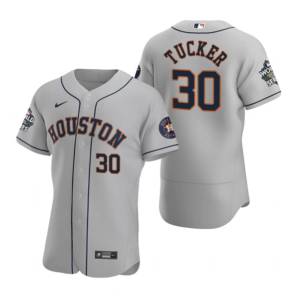 Men's Houston Astros Kyle Tucker Gray 2022 World Series Flex Base Jersey