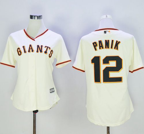 San Francisco Giants #12 Joe Panik Cream Women's Home Stitched MLB Jersey