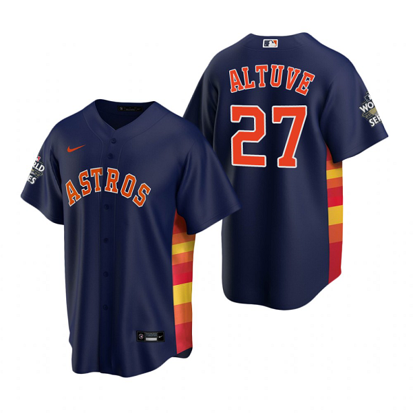 Men's Houston Astros Jose Altuve Navy 2022 World Series Cool Base Jersey