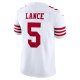 Men's San Francisco 49ers Trey Lance Nike White Vapor Limited Jersey