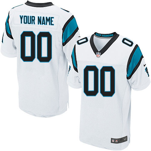 Nike Carolina Panthers Customized White Stitched Elite Men's NFL Jersey