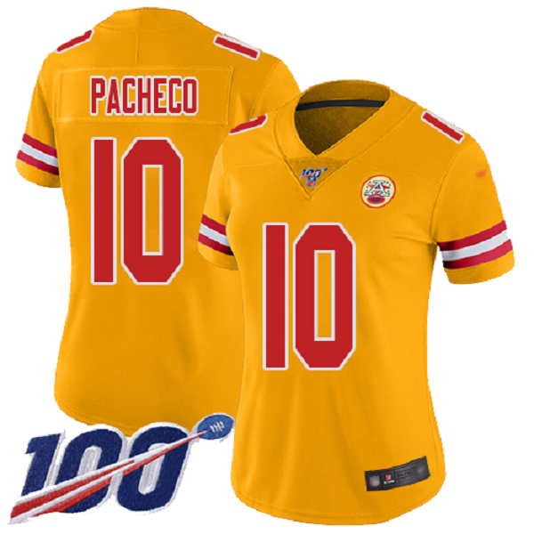 Women's Nike NFL Kansas City Chiefs Isiah Pacheco #10 Yellow 2021 Limited NFL Jersey