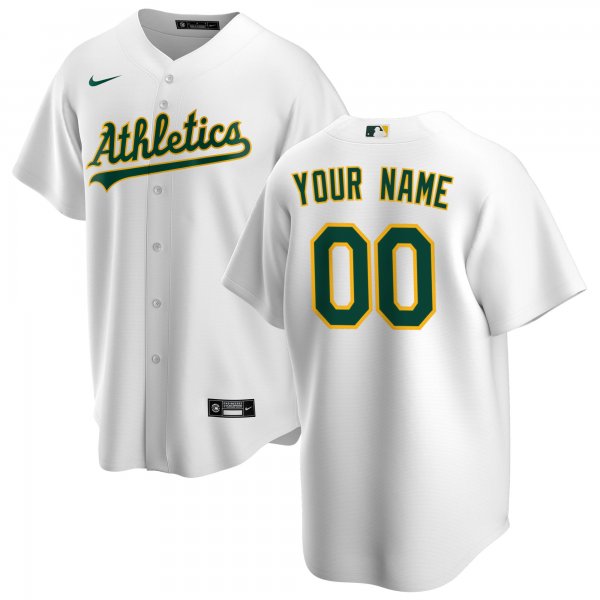 Youth Oakland Athletics Nike White Home Replica Custom Jersey