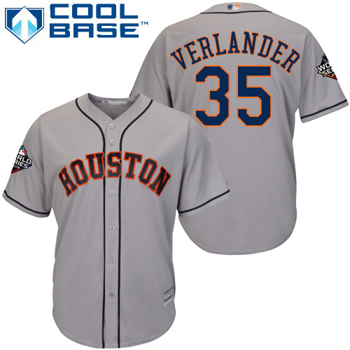 Women's Houston Astros #35 Justin Verlander Grey New Cool Base 2019 World Series Bound Stitched MLB Jersey