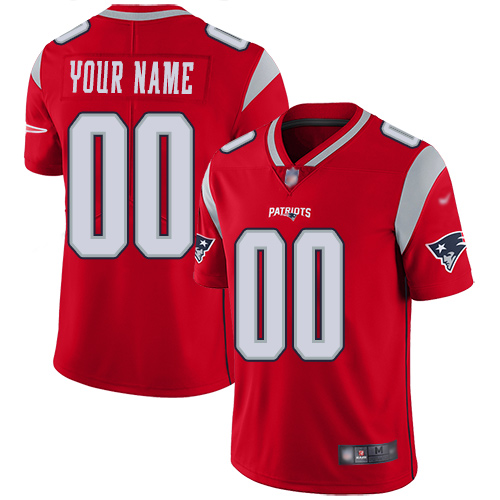 New England Patriots Customized Red Men's Stitched NFL Limited Inverted Legend Jersey