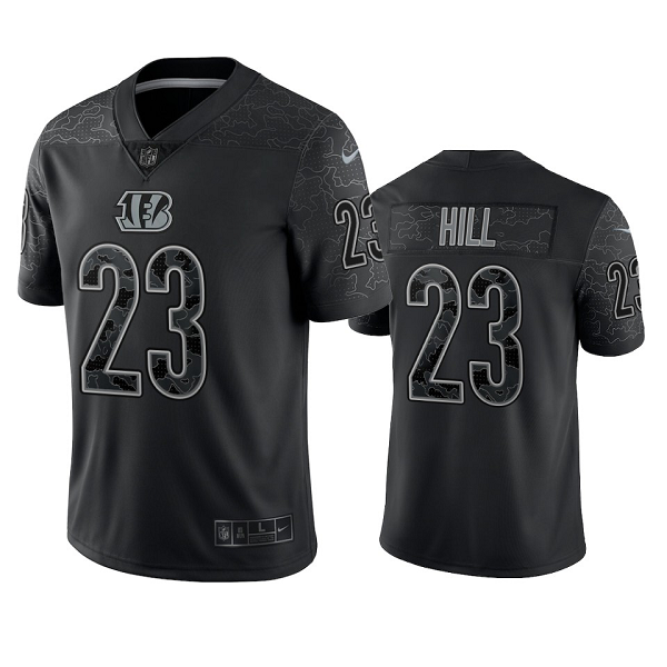 Cincinnati Bengals Daxton Hill Black Reflective Limited Jersey #23