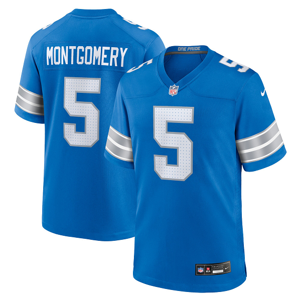 Men's Detroit Lions #5 David Montgomery Nike Blue Limited Jersey