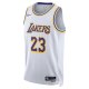 Unisex Los Angeles Lakers LeBron James Nike White Swingman Jersey - Association Edition