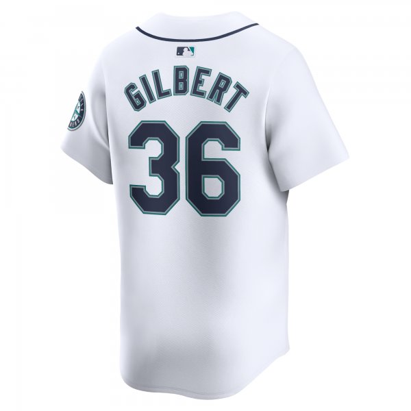 Men's Seattle Mariners Logan Gilbert Nike White Home Limited Player Jersey