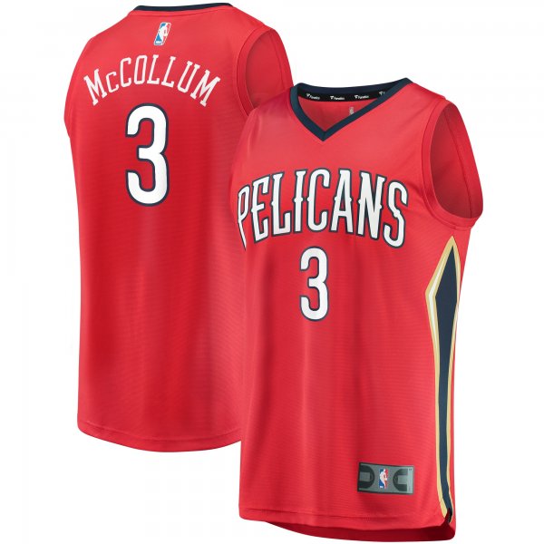 Men's New Orleans Pelicans C.J. McCollum Fanatics Red Fast Break Replica Player Jersey - Statement Edition