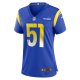 Women's Los Angeles Rams Zach VanValkenburg Nike Royal Team Game Jersey