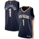 Men's New Orleans Pelicans Zion Williamson Nike Navy 2021/22 Diamond Swingman Jersey - Icon Edition