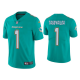 Men's #1 Tua Tagovailoa Miami Dolphins Aqua 2020 NFL Draft Vapor Limited Jersey