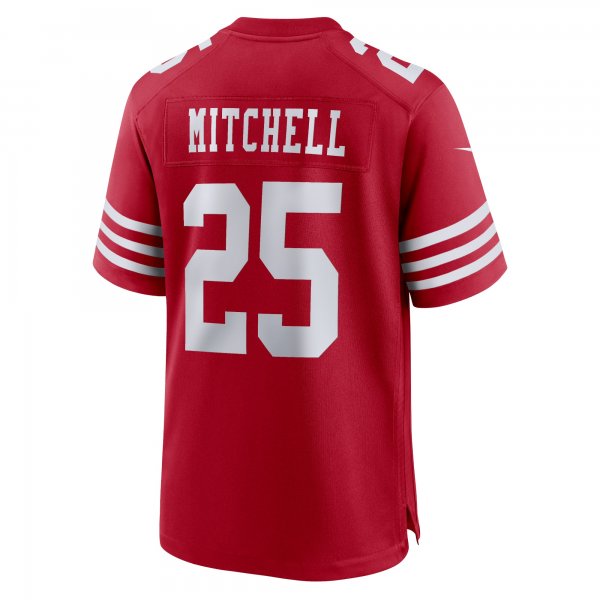 Men's San Francisco 49ers Elijah Mitchell Nike Scarlet Team Player Game Jersey