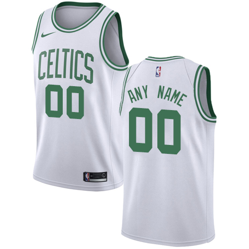 Men's Nike Celtics Personalized Swingman White NBA Association Edition Jersey