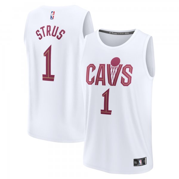 Men's Cleveland Cavaliers Max Strus Fanatics White Fast Break Replica Player Jersey - Association Edition