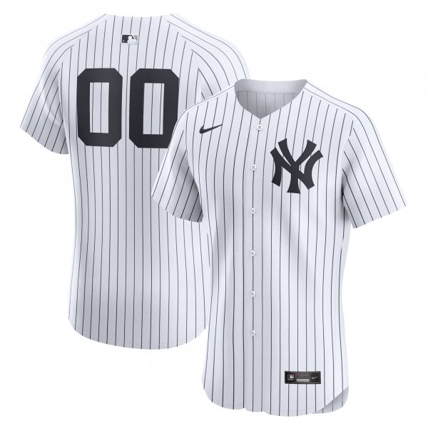 Men's New York Yankees Nike White Home Elite Custom Number Jersey