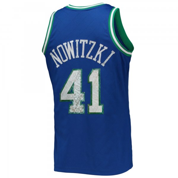 Men's Dallas Mavericks Dirk Nowitzki Mitchell & Ness Blue 1998/99 Hardwood Classics NBA 75th Anniversary Diamond Swingman Jersey