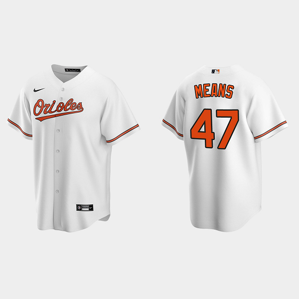 Men's Baltimore Orioles #47 John Means Home White MLB Jersey