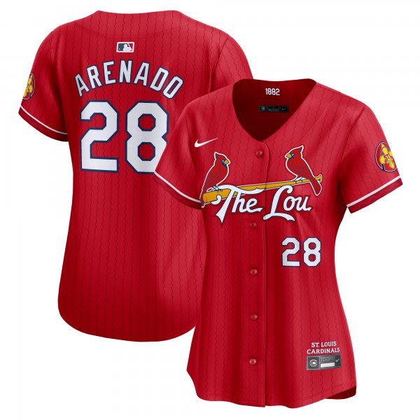 Women's St. Louis Cardinals Nolan Arenado Nike Red 2024 City Connect Limited Player Jersey