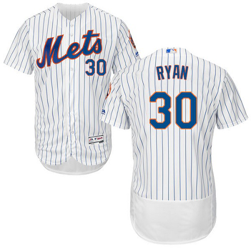 New York Mets #30 Nolan Ryan WhiteBlue Strip Flexbase Collection Stitched MLB Jersey