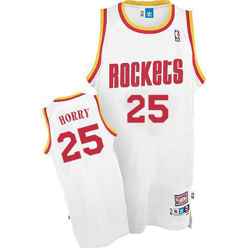 Men's Houston Rockets #25 Robert Horry White Throwback Stitched NBA Jersey