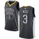 Men's Nike Golden State Warriors #3 David West Black The Finals Patch Swingman Statement Edition NBA Jersey