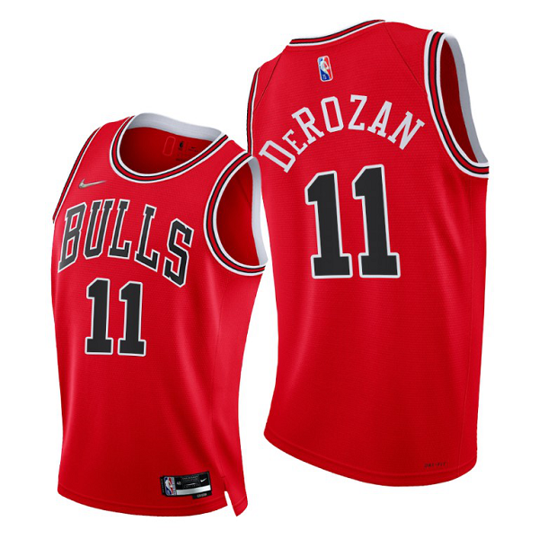 Men's Chicago Bulls #11 DeMar DeRozan 2021-22 Diamond 75th Season Red Icon Edition Icon Edition NBA Jersey