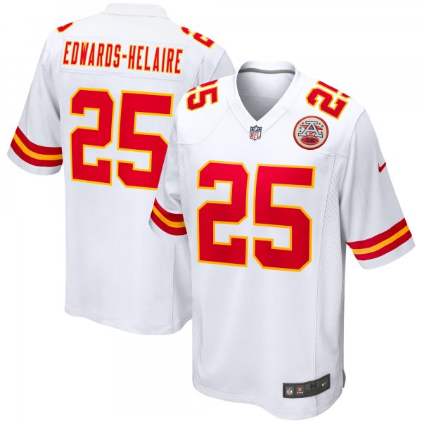 Men's Kansas City Chiefs Clyde Edwards-Helaire Nike White Game Jersey