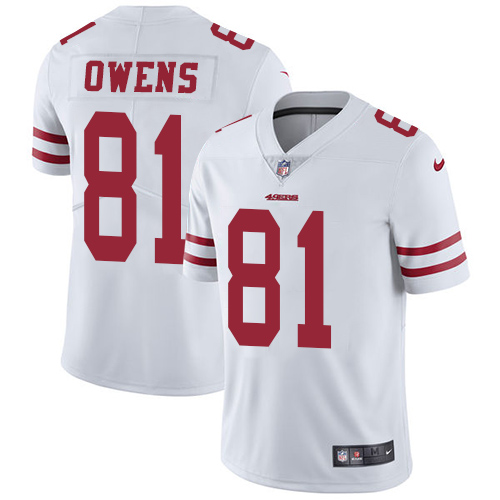 Men's Nike San Francisco 49ers #81 Terrell Owens White Stitched NFL Vapor Untouchable Limited Jersey