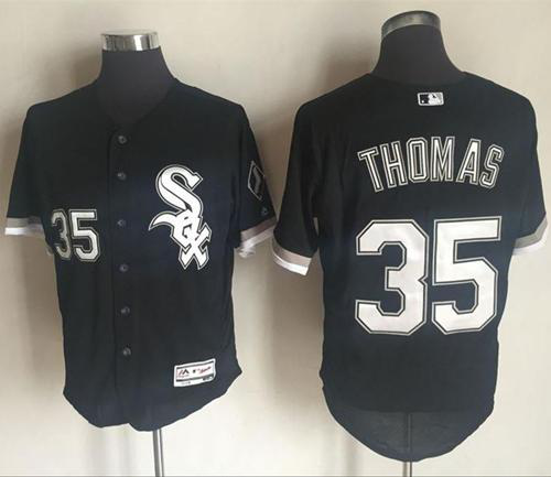 Women's Chicago White sox #35 Frank Thomas Black Flexbase Collection Stitched MLB Jersey