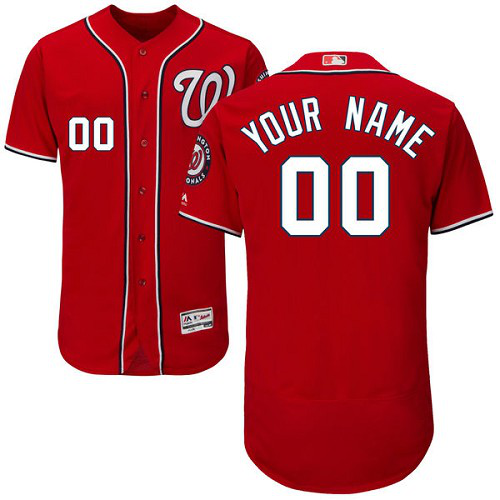 Washington Nationals Red Men's Customized Flex Base MLB Jersey