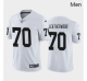 Men Las Vegas Raiders #70 Alex Leatherwood White Black 2021 Draft Jersey