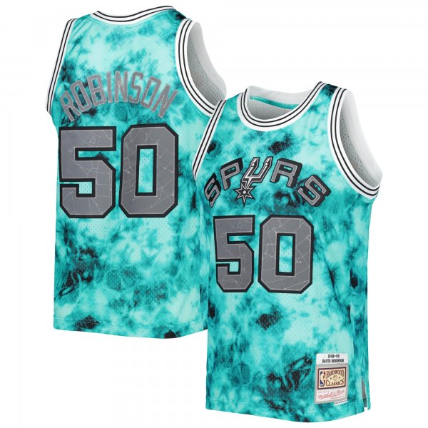 Men's San Antonio Spurs David Robinson Mitchell & Ness Teal 1998/99 Galaxy Swingman Jersey