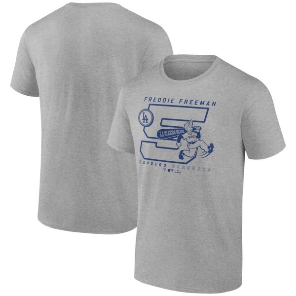 Men's Los Angeles Dodgers Freddie Freeman Heather Gray Player Graphic T-Shirt