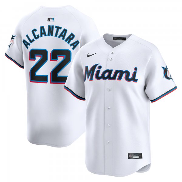 Men's Miami Marlins Sandy Alcantara Nike White Home Limited Player Jersey