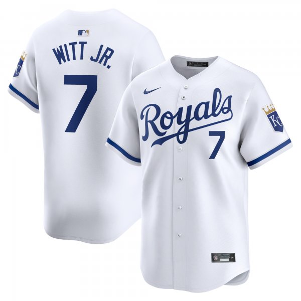 Men's Kansas City Royals Bobby Witt Jr. Nike White Home Limited Player Jersey