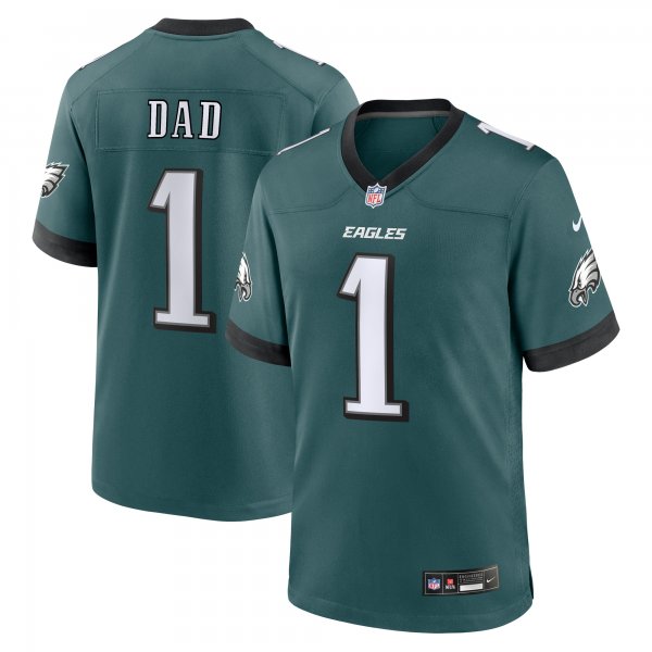 Men's Philadelphia Eagles Nike Midnight Green #1 Dad Game Jersey