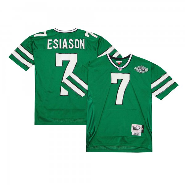 Men's New York Jets Boomer Esiason Mitchell & Ness Kelly Green 1993 Throwback Retired Player Pocket Jersey