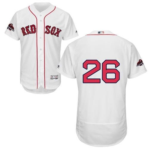 Boston Red Sox #26 Wade Boggs White Flexbase Collection 2018 World Series Champions Stitched MLB Jersey